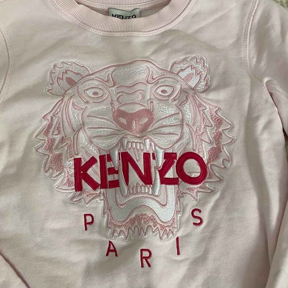 Kenzo Girls Pink Tiger Embroidered Sweatshirt - Picture 2 of 5